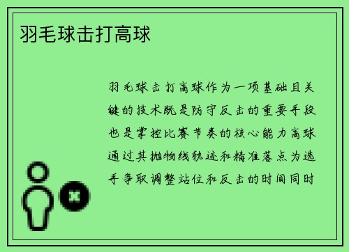 羽毛球击打高球